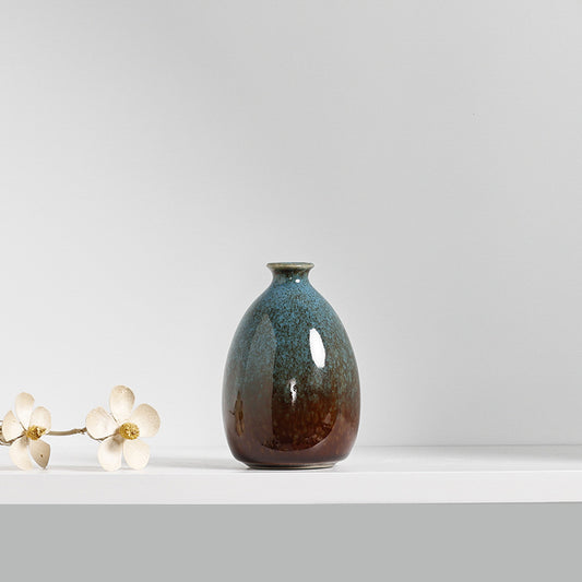 Gradient Glazed Ceramic Vase, Decorative Accent for Home