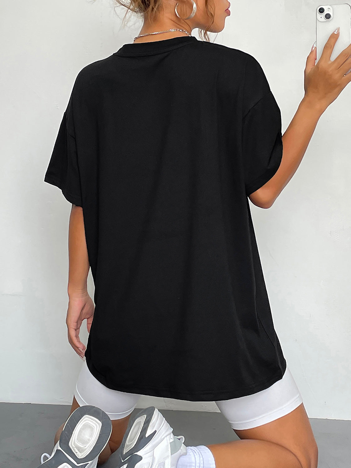 Ghost Graphic Round Neck Short Sleeve T-Shirt