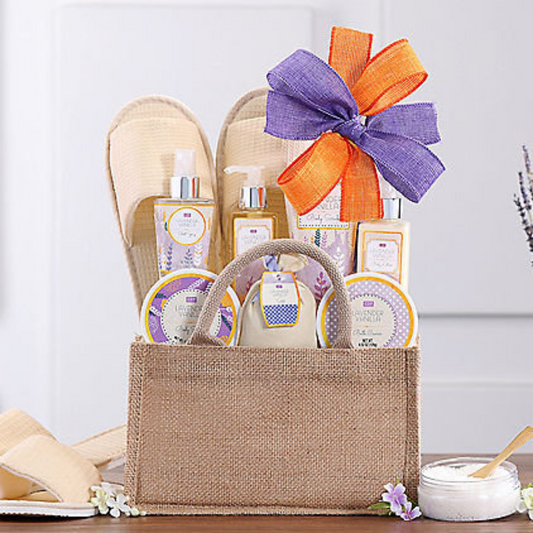 Lavender Vanilla Spa Gift Basket, Spa Gift Set