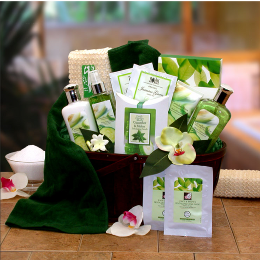 Cucumber Melon Spa Gift Basket, Spa Gift Set