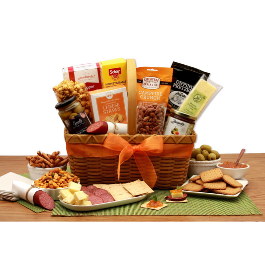 Gourmet Gift Basket, Savory & Sweet Gourmet Basket, Cheese & Cracker Gift Set