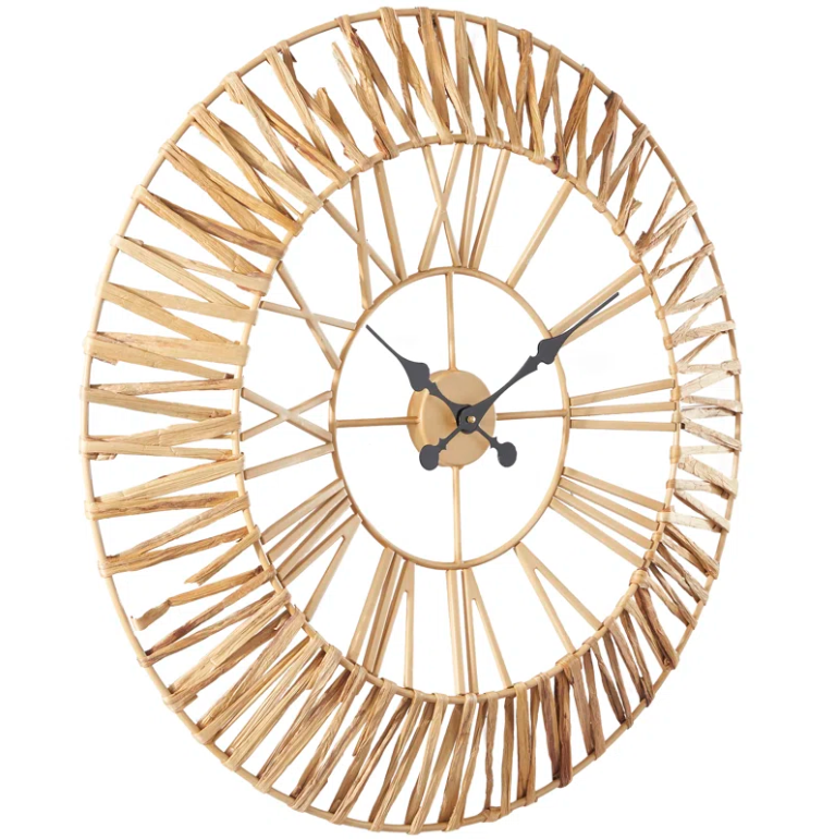 Metal Wall Clock, Nature-Inspired Home Decor