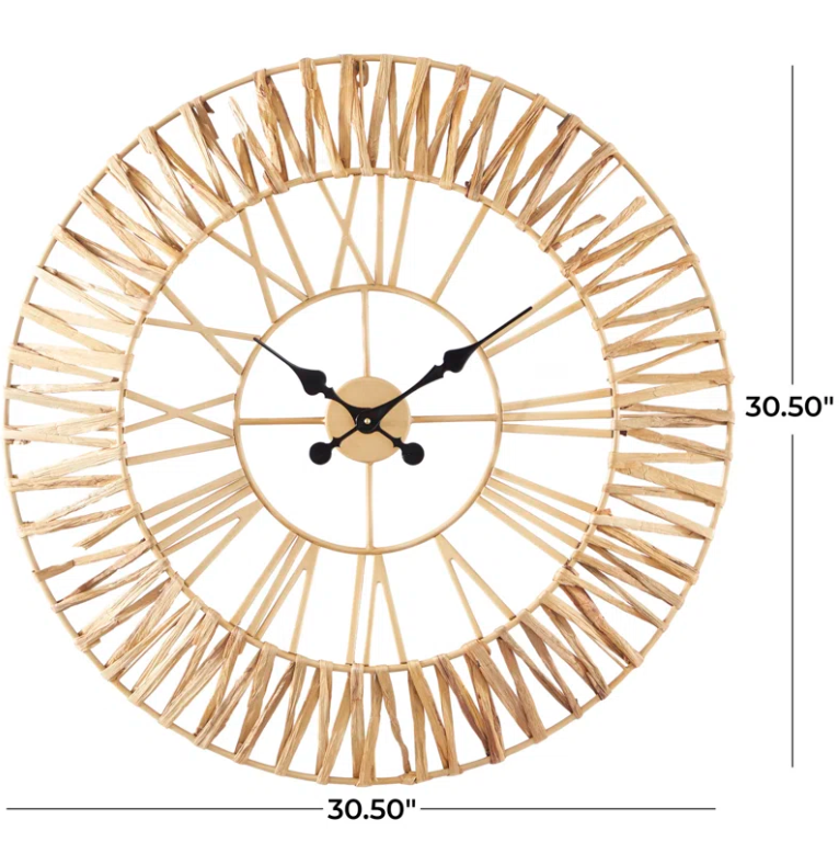 Metal Wall Clock, Nature-Inspired Home Decor